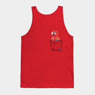 Pocket Cute Red Parrot Tank Top